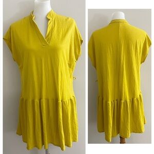 Catamaran Pleated Drop-waist Dress Relaxed Tiered Style Resort Bohi chic coastal